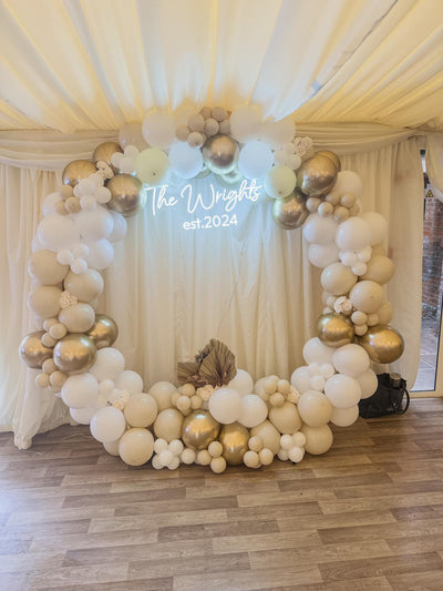 Full hoop balloon and flower display