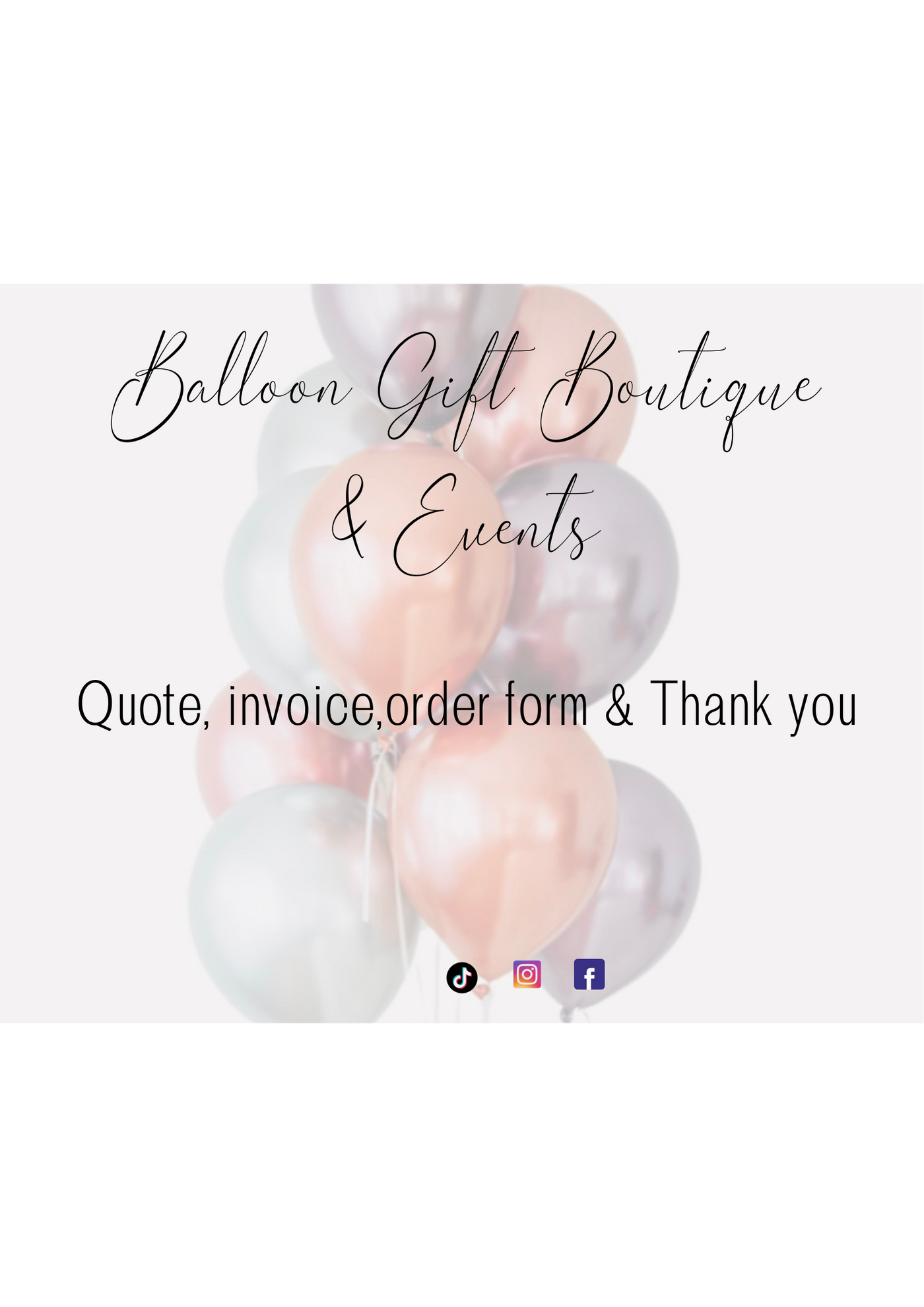 Downloadable Quote, invoice, order form & Thank You Editable form